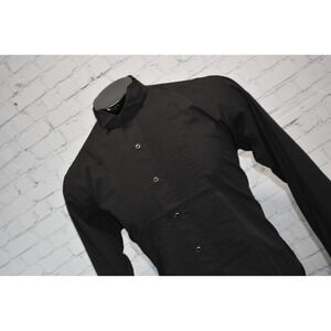 Ely Cattleman Western Tuxedo Mens Large Pearl Snap Pleated Bib Rhinestone Cuff